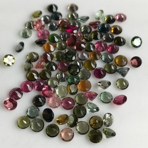 6mm Natural Multi Tourmaline Gemstone Faceted Round Loose Stone