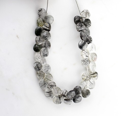 Black Rutile Quartz Heart Beads By K. C. INTERNATIONAL