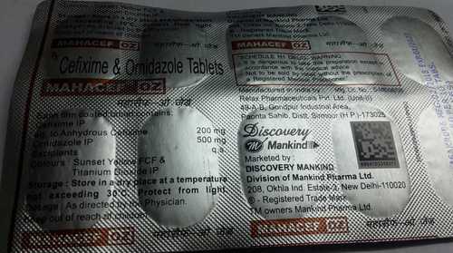 MAHACEF OZ Tablet - Cefixime and Omidazole Combination Antibiotic | Suitable for Adults, Teenagers, Women, and Children, Keep in Dry Place