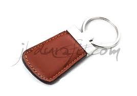 Keychain - Leather, Tan Color | Iron with Bronze Plating