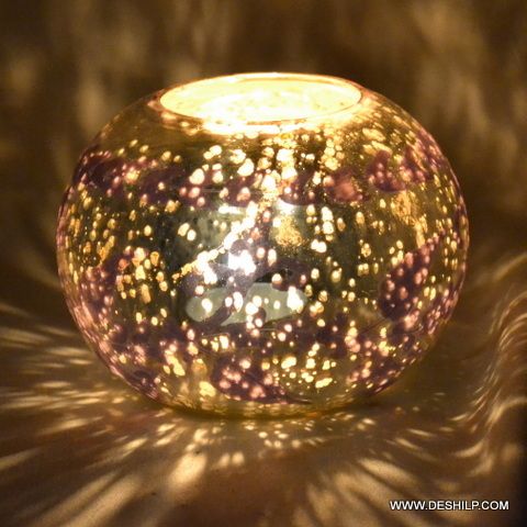 Silver Glass Bowl Shape Candle Votive