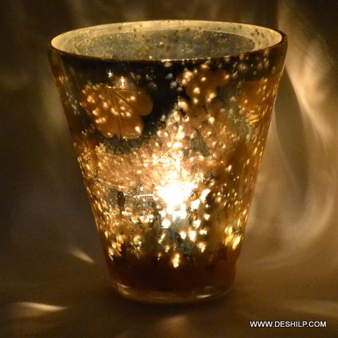 Golden Color Silver Decor Votive