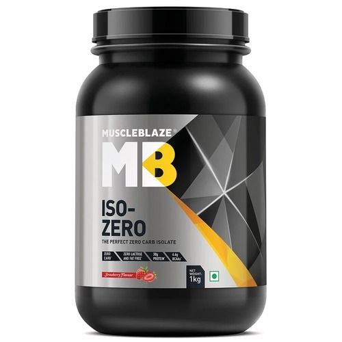 Muscleblaze Iso-zero, 2.2 Lb(1kg) Zero Carb Strawberry Ingredients: Whey Protein Isolate. Contains Permitted Synthetic Food Color (Ins 122) And Added Nature Identical Flavoring Substances. It Contains Artificial Sweetener And Sucralose.