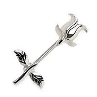 316l Surgical Steel Tulip Nipple Bar - 5/8" Length | Elegant Tulip Design With Leaves, Premium Quality Gift