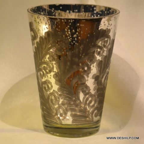 Handmade Silver Finish Candle Votive