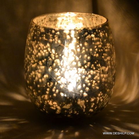 Glass Silver Medium Votive