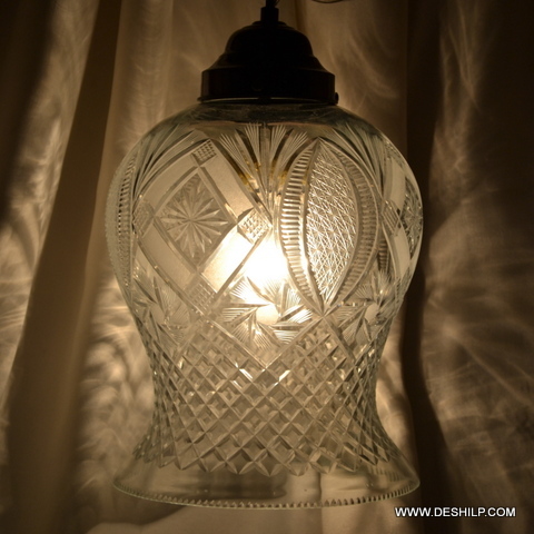 Transparent Hand Cutting Glass Wall Hanging - Finish: Handmade