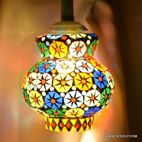 Multi Mosaic Wall Hanging Decor Lamp