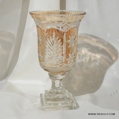 Colorful Transparent Glass Hurricane Candle Holder