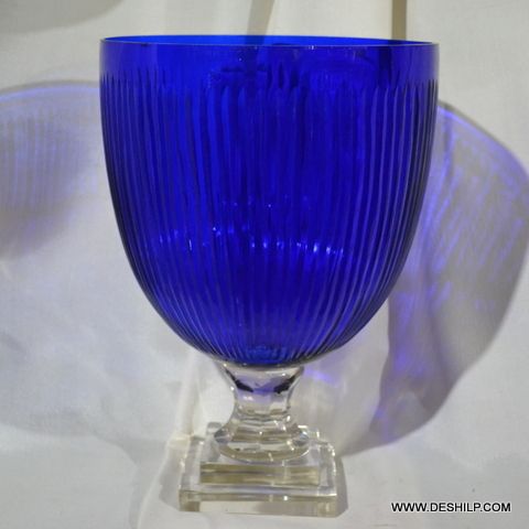 Big Blue Glass Hurricane