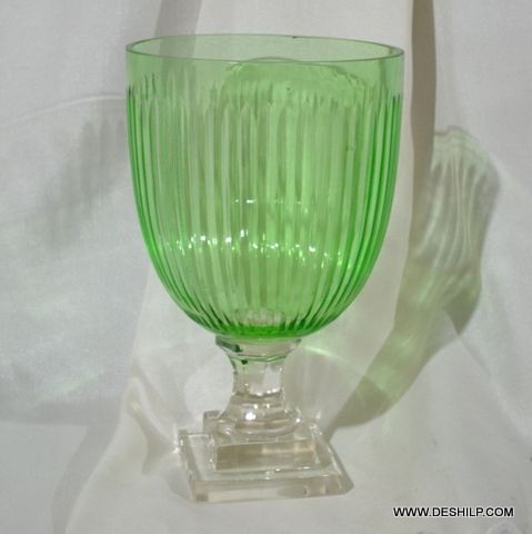 Parrot Color Glass Hurricane Candle