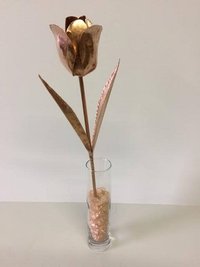 Hand Crafted Copper Tulip Size: Height: 13 Inches; Width: 3 Inches; Depth: 3 Inches