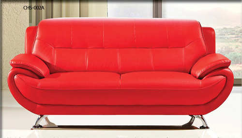 Classic Leather Sofa - Premium Leather, Modern Design, Vibrant Red Color | 1 Year Warranty, Stylish Indian Style