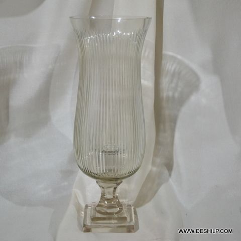 Crystal Cutting Glass Floor Hurricane Candle