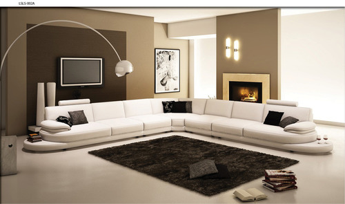 White L Shape Leather Sofa