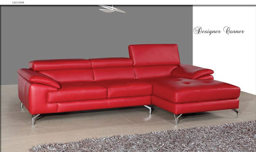 Red L Shape Leather Sofa