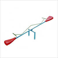 Single See Saw - Durable Steel Frame, Lightweight Design , Red Safety Seats With Handles