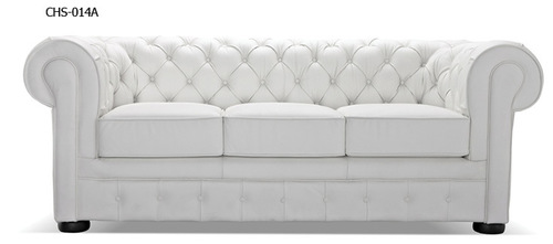 Classic Leather Sofa - Leather, 20-85 kg Weight, Modern Design | Durable, White Color, Indian Style, 1-Year Warranty