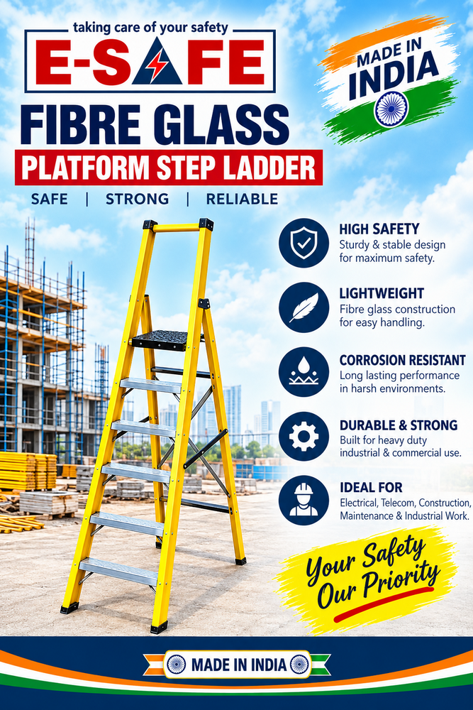 Fibre Glass Platform Step Ladder - Material: Frp