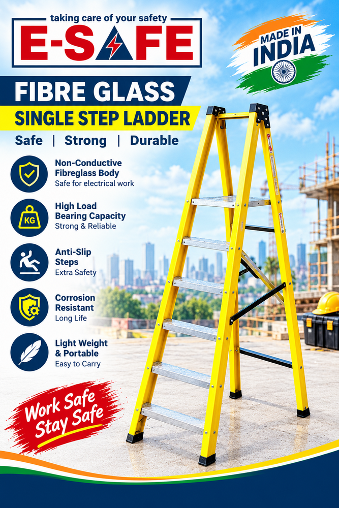 Fibre Glass Single Step Ladder - Material: Frp