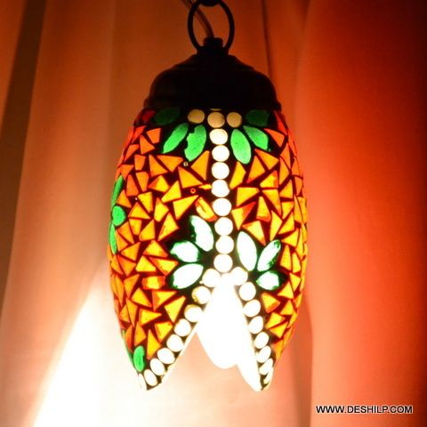 Multicolor Red Mosaic Glass Wall Hanging