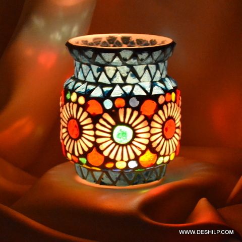 Lota Shape Glass Candle Holder