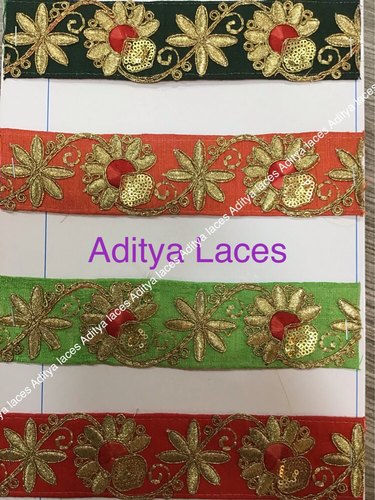 2.5 Inch Embroidery Laces Decoration Material: Sequins