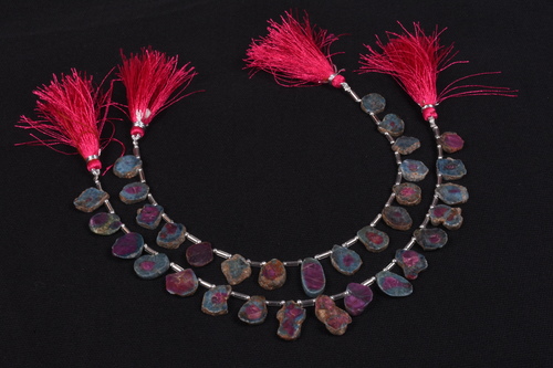 Ruby Ziosite Rough Slice Beads By K. C. INTERNATIONAL