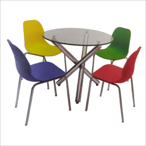 Red Cafe Round Dining Table Set