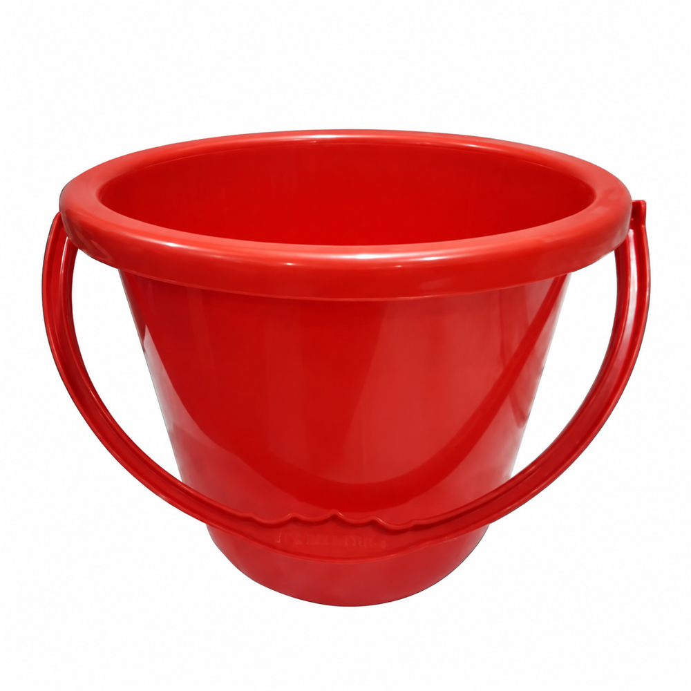 Heavy Plastic Bucket - Polypropylene, Various Sizes, Rigid Red | Durable Material with Excellent Versatility for Multiple Applications