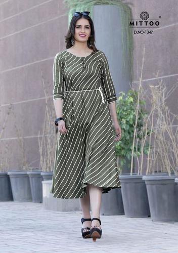 Printed Long rayon Kurti