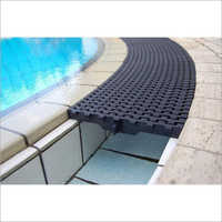 Pool Overflow Grating - Pvc Material, 12 Inch Size, Curved Or Straight Shape, Black Color | Durable Design For All Weather Adaptability