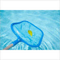 Swimming Pool Cleaning Net Bag - Hdpe Material, Size 18, Blue And White Color | Long Handle, Lightweight, Customizable Design