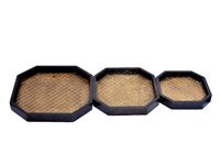 Home Decorative Gift Purpose Handmade Brass Coated Wooden Trays