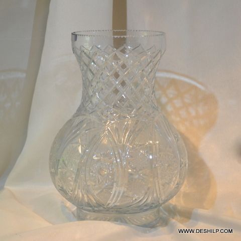 Crystal Cutting Glass Flower Vase