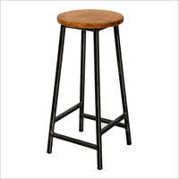 Bar Stool - Metal & Wood, 30 Inches High, Matte Black Finish, 24 Inch Seat Height, Comfortable & Stylish Design, 1 Year Warranty