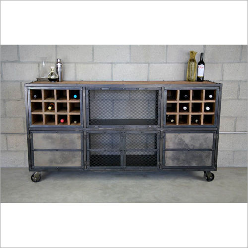 Reclaimed Industrial Bar Cabinet