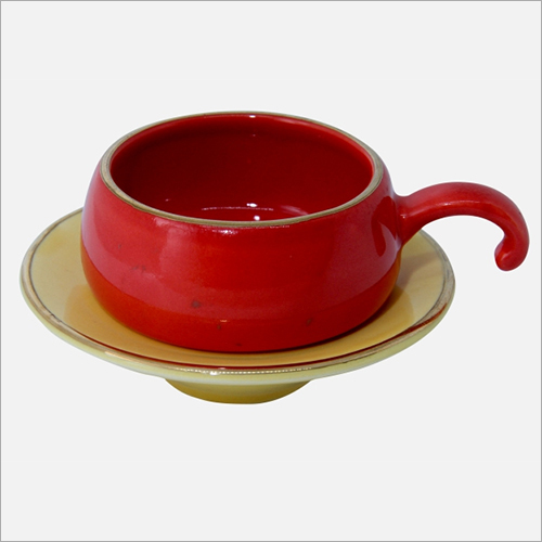 100 ml Red Coffee Cup with Saucer
