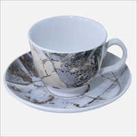 Soft Printed Ceramic Coffee Cup Saucer