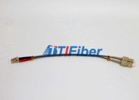 SC Armoured Fiber Optical Patch Cord Multimode Duplex With Red / Black Boot