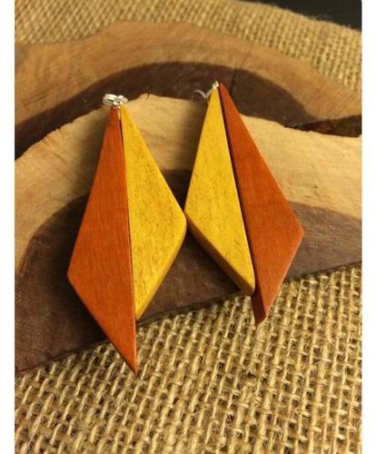Wooden And Metal Brass Earring Wooden And Metal Brass Earring