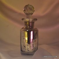 Silver Finish Glass Perfume Bottle