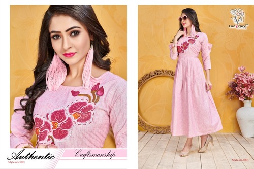 Designer Cotton Gown Style Kurti