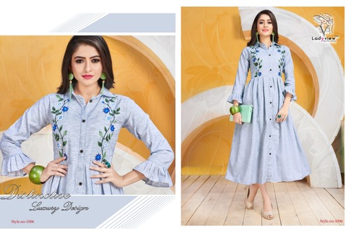 Designer Cotton Gown Style Kurti