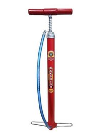 Bicycle Air Pump - Stainless Steel, Floor Mounted Design With Double Foot Rest For Easy Inflation