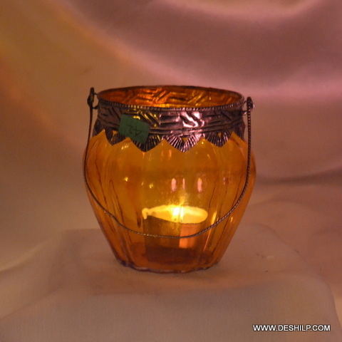 Colorful Glass T Light Candle Holder for gifts