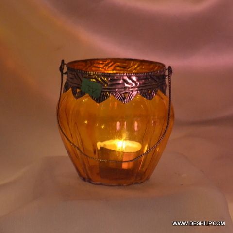 Colorful Glass T Light Candle Holder