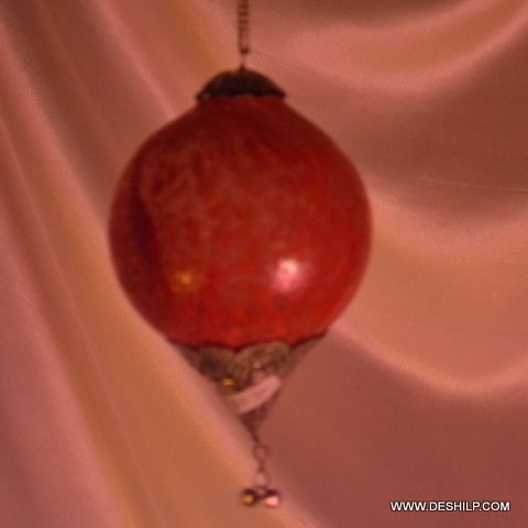 Red Glass Ball Shape Hanging For Home Decor