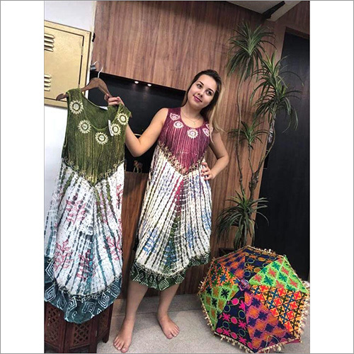 Tie Dye Green White Umbrella Dress Tie Dye Green White Umbrella Dress