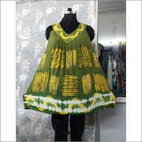 Tie Dye Umbrella Short Dress - Cotton, 60 Inch Length, 16 Inch Shoulder Size | Breathable, Washable, Cool Dry, Short Sleeve, Casual & Ethnic Design